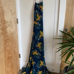 Lulu backless long flory dress floral bridesmaid